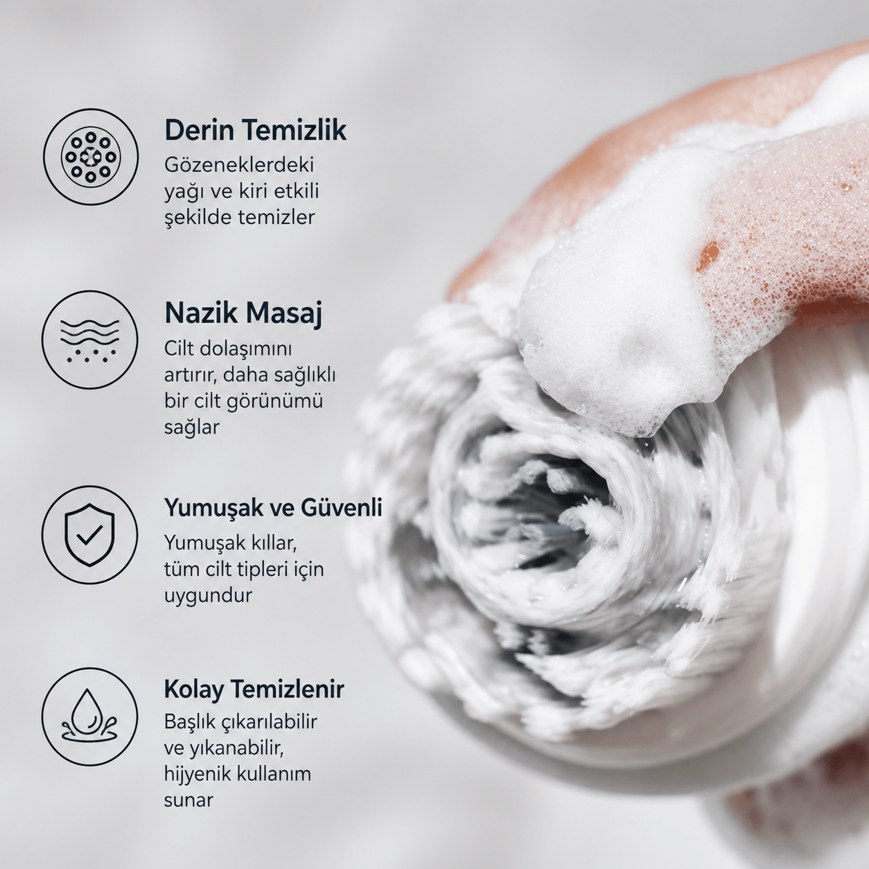 Aqua Çift Modlu Yüz Temizleme Cihazı Sonic & Döner Teknoloji Profesyonel Cilt Bakımı - TouchBeauty