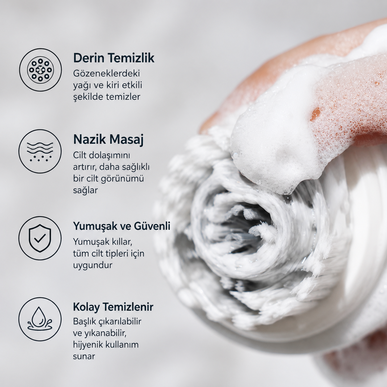 Aqua Çift Modlu Yüz Temizleme Cihazı Sonic & Döner Teknoloji Profesyonel Cilt Bakımı